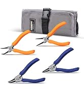 WISEPRO 4PCS Snap Ring Pliers Set Heavy Duty Internal/External Circlip Pliers Kit with Straight/B...