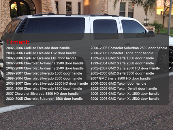 FAERSI Exterior Outside Door Handle Front Left Driver Side for 1999-2007 Silverado, Tahoe, Suburban