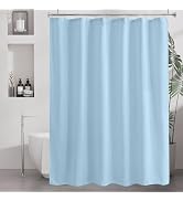 Amazer Baby Blue Shower Liner Cloth Waterproof, Soft Baby Blue Shower Curtain Liner Fabric with W...