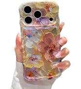 XIZYO Case for iPhone 17 Pro Max, Colorful Retro Oil Painting Flower Cute Floral Aesthetic Curly ...