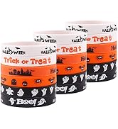 CCINEE 36pcs Rubber Wristbands 6 Novelty Halloween Pattern Silicone Bracelets Rubber Bands for Ha...