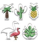 LILIAO Tropical Flamingo Cookie Cutter Set - 5 Piece - Flamingo, Palm Tree, Cactus, Pineapple and...