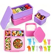 XANGNIER 4 Pack Silicone Lunch Containers Compatible with OmieBox (2nd Gen), Leak-Proof Bento Box...