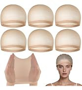 PLULON 6 Pcs Wig Cap for Women, Mesh Stocking Wig Caps Net Closed End Hair Mesh Net Liner Ultra-t...