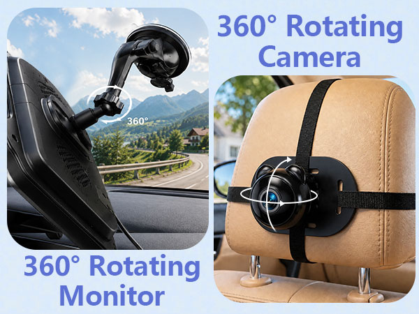 double camera car baby monitor for 2