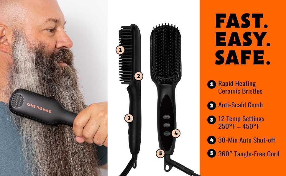 Tame The Wild Pro Beard Straightener for Men
