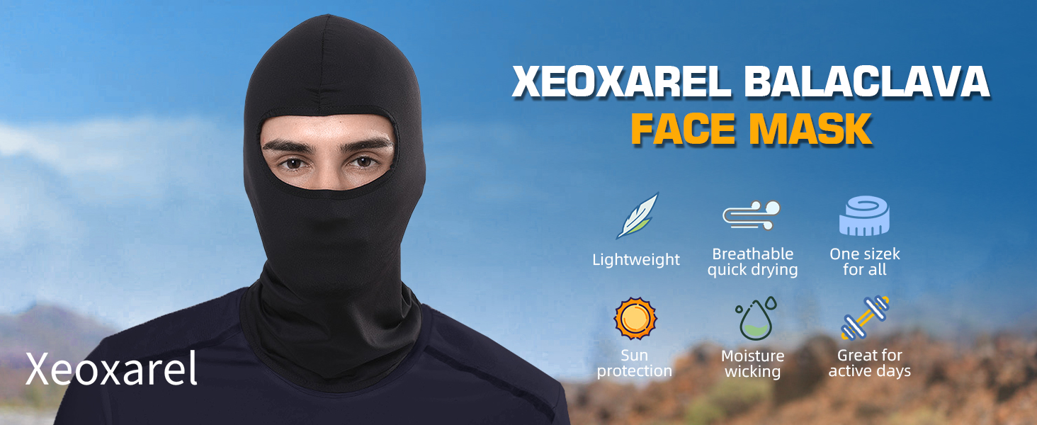 Balaclava Face Mask, Summer Cooling Neck Gaiter, UV Protector Motorcycle Ski Scarf for Men/Women