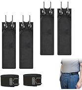 KINGUUR Metal Buckleless Hook Elastic Belts,2PCS Buckleless Belt Hook,Adjustable Magic Tape No Bu...