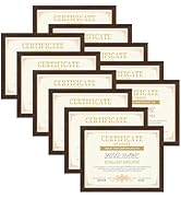 CRUGLA 8.5x11 Picture Frame Set of 11, Multi Certificate Diploma Document Graduate Degree Photo F...
