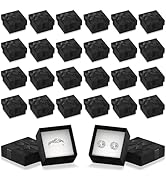24 Pcs Ring Boxes Bulk - Cardboard Jewelry Boxes 1.57x1.57" Small Ring Box for Women Small Jewelr...