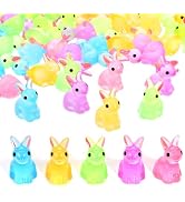 Mipcase 100pcs Mini Resin Animals, Glow Mini Rabbit Figures to Hide Glow in The Dark Figurine Tin...