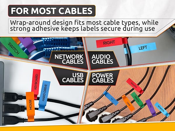 red tags with wire cable organization electronic cord ties cable track white velcro cable ties