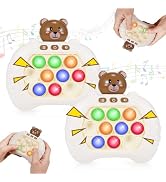 Pop Fidgets Kids Games Toys: 2 Pack Colorful Light Up Fast Push Bubble Handheld Game Sensory Toys...