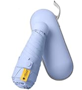 ESUFEIR Mini Travel Sun Umbrella for Purse With Case,Small Compact UV Umbrella Protection Sun,Lig...