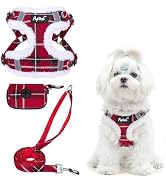 PUPTECK No Pull Dog Harness and Leash Set Reflective No Choke Step in Puppy Halter for XS Small a...