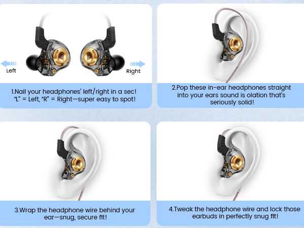 Wired IEM Earbuds,Earphones with Microphone&OFC Cable for Gaming,Video Musicians, Singers
