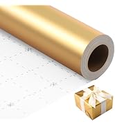 woric Gold Wrapping Paper Roll 17 In X 33 Ft Solid Matte Gold | Metallic Wrapping Paper for DIY C...
