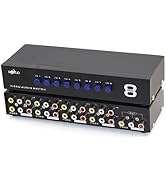E-SDS 8-Way AV Switch RCA Switcher 8 in 1 Out Composite Video L/R Audio Selector Box for DVD STB ...