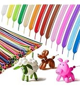 SULALABOO Multicolor 260 Balloons 100PCS Latex Long Shiny Balloon to Twisting Flowers Animals for...