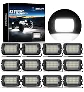 MICTUNING Q1 12 Pods Max Bright Pure White Rock Lights, IP68 Waterproof | 1000% Brighter 24 Light...