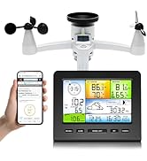 Urageuxy Weather Station Wireless Indoor Outdoor, Home Weather Stations with Rain Gauge, Wind Spe...