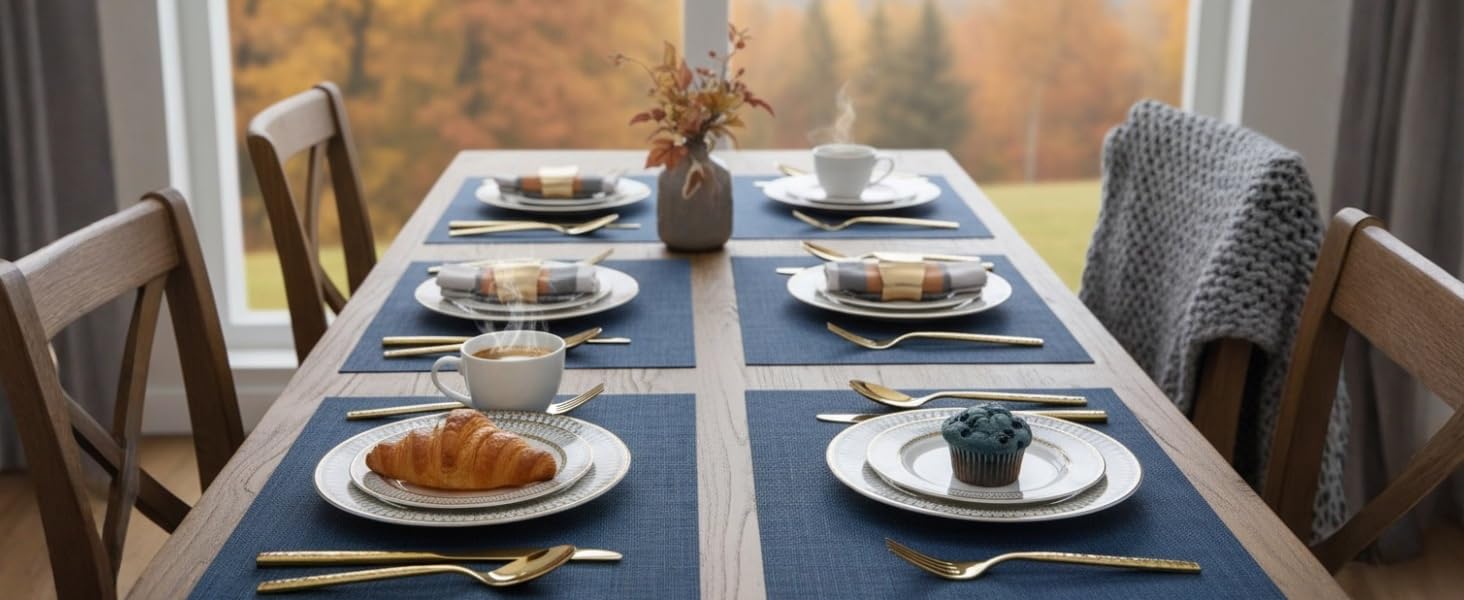 blue placemats