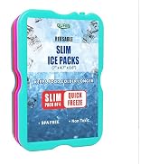 GURIN Reusable Ice Packs for Lunch Box/Coolers, Bag, or Backpack Coolers - Cold Up to 8-12 Hours ...