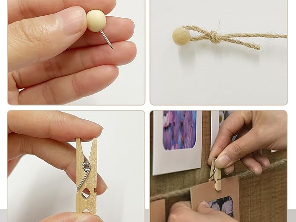 Photo Hanging Display with 50 Photo Clips