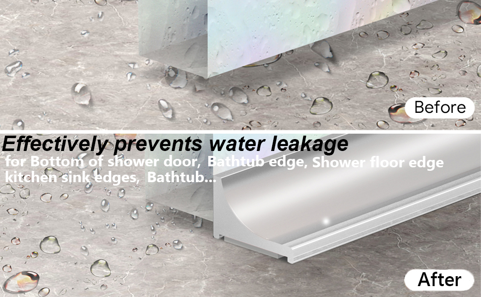 Shower Threshold Water Dam Silicone Shower Barrier Water Stopper Door Bottom Seal Strip