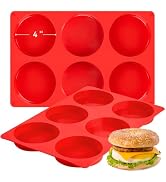 Puyeipt 4 Inch Silicone Egg Molds for Breakfast Sandwiches, 2 Pack Jumbo Muffin Top Pans Non-Stic...