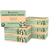 MOTHER EARTH Bamboo Facial Tissue Paper - 4 Ply Tissue Flat Box, Lint-Free, Hypoallergenic, Septi...