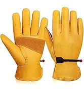 OZERO Leather Work Gloves for Men: Pack of 36 Pairs Large Cowhide Leather Working Gloves for Driv...