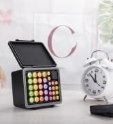 44 Slots AAA Triple A Battery Case Holder with Removable Battery Tester, Water-Resistant & Shockp...