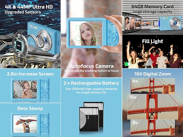 Multi-function digital camara for teens