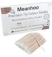 600 Pcs Double Pointed Cotton Swabs for Nails, 4 Inch Lint Free Microblading Cotton Swab for Make...