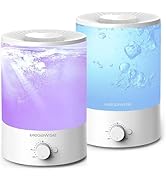 Megawise Cool Mist Humidifier | 2 Pack of 3.5L Capacity Top Refill for Nursery, Bedroom, Home and...