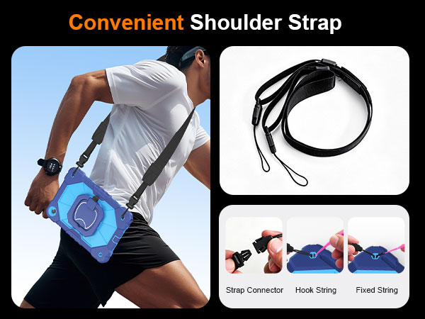 Dinines Full-Body Drop Protection Samsung A11/A9 Plus Tablet Case with Screen Protector Stand Strap