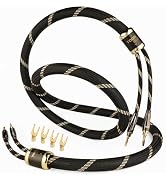 TODN HiFi Speaker Cable with Banana Plugs and Spade Plugs for Audiophile, 5 AWG OCC-Core, Dual Sh...