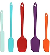 Cooptop 5 Piece Silicone Spatula Set - Rubber Spatula - 600°F Heat Resistant Baking Spoon & Spatu...