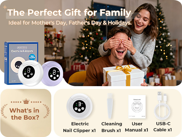 Complete gift box set with AREDAN nail device, Type C cable and cleaning brush