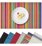Caressio Linen Placemat Set of 4, Heat-Resistant Washable Easy to Clean Table Mats, Natural Linen...
