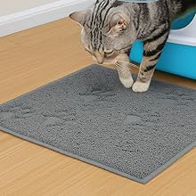 Cat litter mat with paw texture, soft PVC, prevents litter scatter, anti-slip bottom