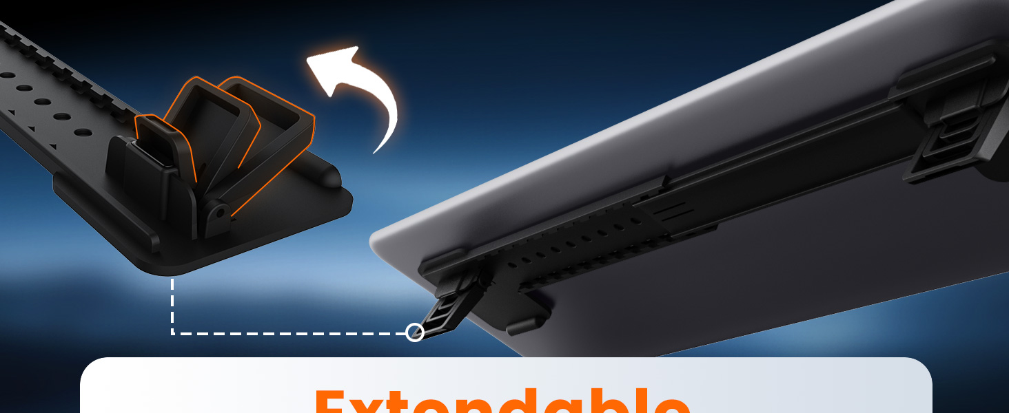 Computer keyboard stand, adjustable keyboard riser for flat-back keyboards only and retractable