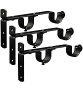 TOKPLNU Curtain Rod Bracket, Double Curtain Rod Holders Heavy Duty Curtain Rod Hardware Brackets ...