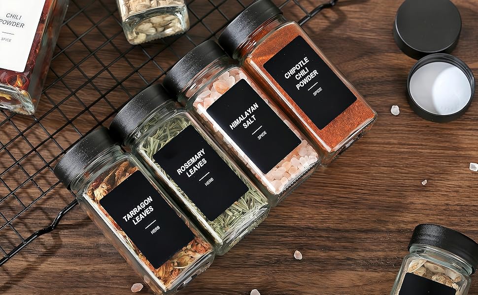Black Spice Jars with Label
