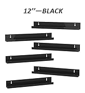 Hexsonhoma 12 Inch Black Vinyl Record Wall Mount, Acrylic Record Shelf for Wall, Vinyl Record Dis...