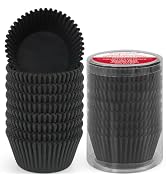 Standard Black Cupcake Liners for Baking 200 Counts - Caperci Greaseproof Muffin Baking Cups for ...