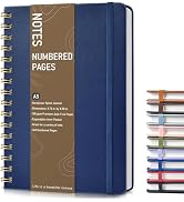 Lined Spiral Journal Notebook, A5 Hardcover Spiral Journals for Women Men, 150 Numbered Pages Spi...