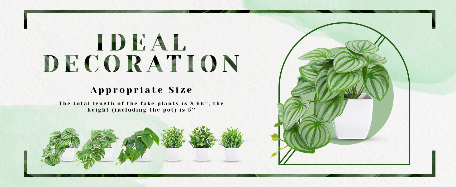 Fake Small Artificial Plants for Home Office Desk Bathroom Aesthetic Farmhouse Room Decor Indoor