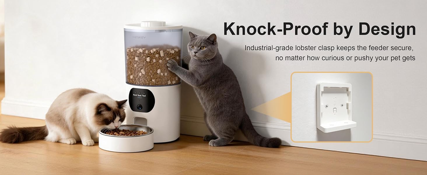Automatic Cat Feeder with 2K Camera 5G/2.4G WiFi 6.5L Smart Pet Feeder for Cat & Small Dog